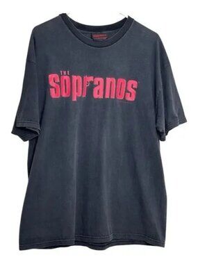 Rare Vintage The Sopranos Men's XL Black Graphic T-Shirt Official HBO License
